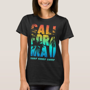 Californische strand zomers gevoel palmbomen surfe t-shirt