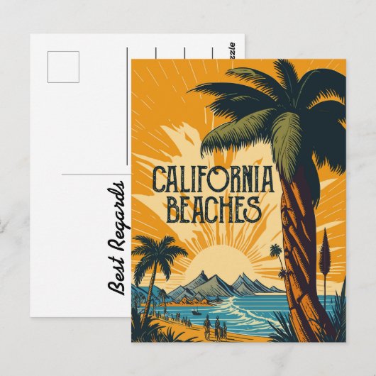Californische stranden briefkaart (Voorkant / Achterkant)
