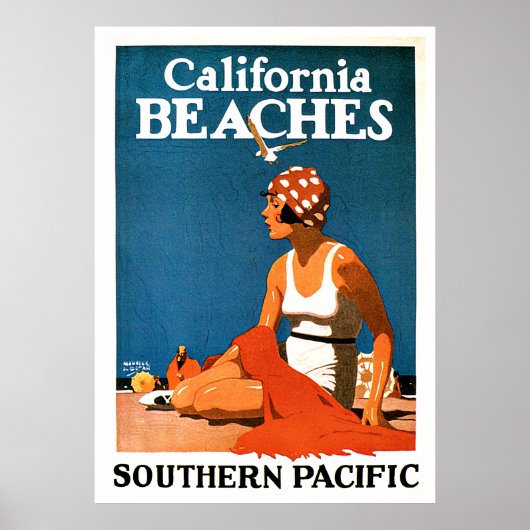 Californische stranden Vintage Travel Posters (Voorkant)