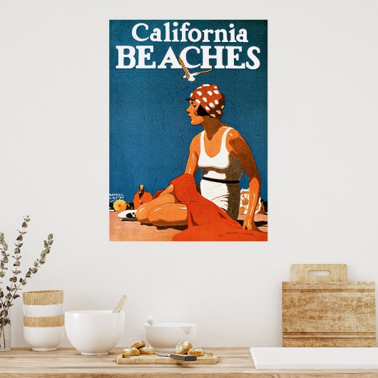 Californische stranden Vintage Travel Posters (Keuken)