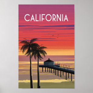 Californische strandpalmen poster