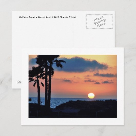 Californische Sunset bij Oxnard Beach...Ontspan en Briefkaart (Voorkant / Achterkant)