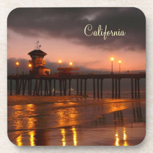 Californische Sunset - Huntington Beach Pier Onderzetter