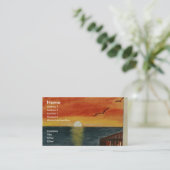 Californische Sunset Over Ocean Visitekaartje Art (Staand voorkant)