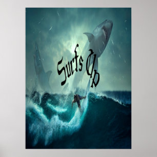 Californische Surfende Kerels Golven Poster