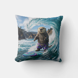 Californische surfende zeeotter kussen