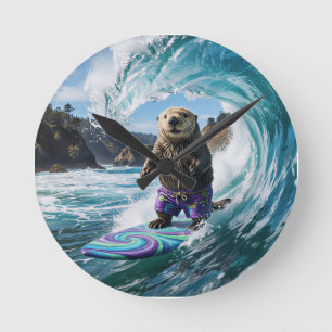 Californische surfende zeeotter ronde klok