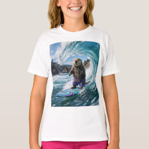 Californische surfende zeeotter t-shirt