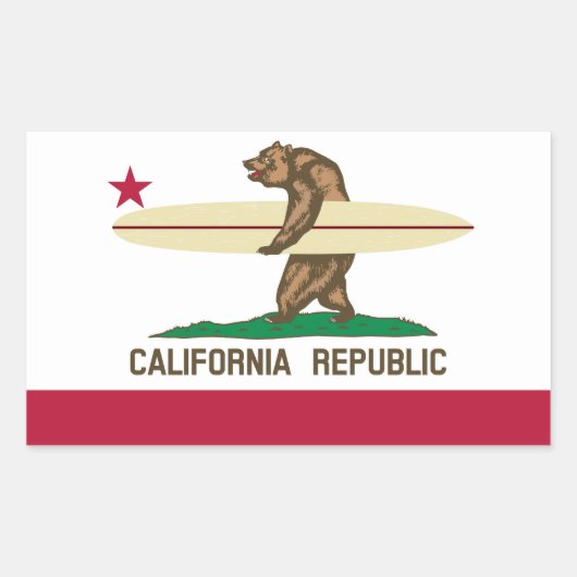Californische Surfer Beer Rechthoekige Sticker (Voorkant)