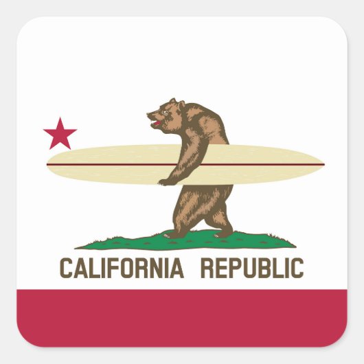 Californische Surfer Beer Vierkante Sticker (Voorkant)