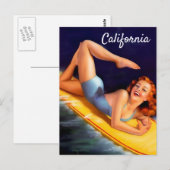 Californische surfer meisje  briefkaart (Voorkant / Achterkant)