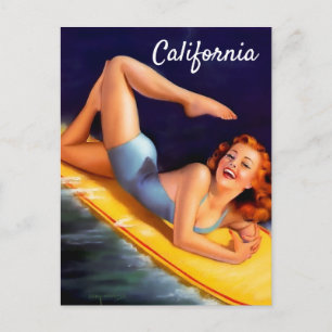 Californische surfer meisje  briefkaart