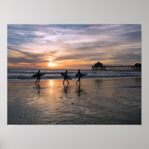 Californische surfers op Sunset Poster