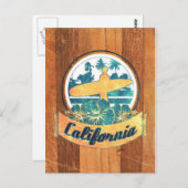 Californische surfplank briefkaart (Voorkant / Achterkant)