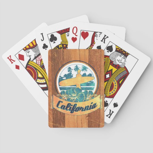 Californische surfplank pokerkaarten (Achterkant)