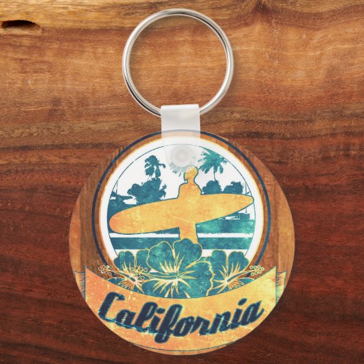 Californische surfplank sleutelhanger (Voorkant)