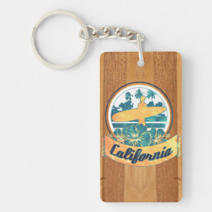Californische surfplank sleutelhanger