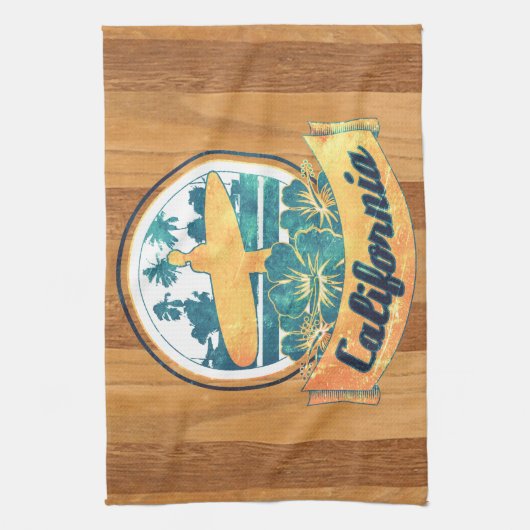 Californische surfplank theedoek (Verticaal)