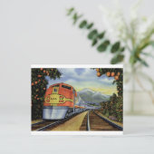  Californische trein in een Oranje grove Briefkaart (Staand voorkant)