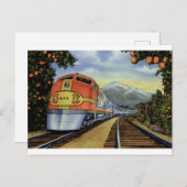  Californische trein in een Oranje grove Briefkaart (Voorkant / Achterkant)