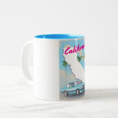 Californische  Vacation poster Tweekleurige Koffiemok (Voorkant links)