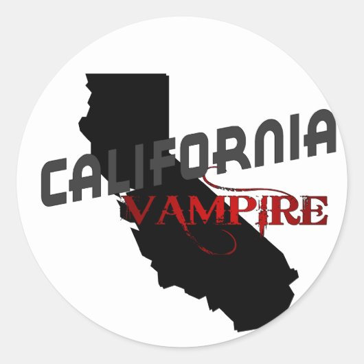 Californische vampier ronde sticker (Voorkant)