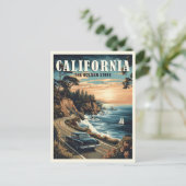 Californische Vintage Briefkaart (Staand voorkant)