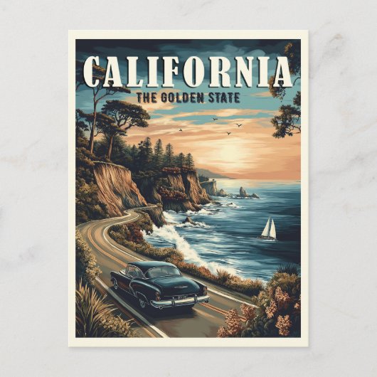 Californische Vintage Briefkaart (Voorkant)