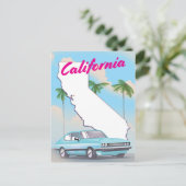 Californische vintage vakantieposter briefkaart (Staand voorkant)