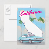 Californische vintage vakantieposter briefkaart (Voorkant / Achterkant)