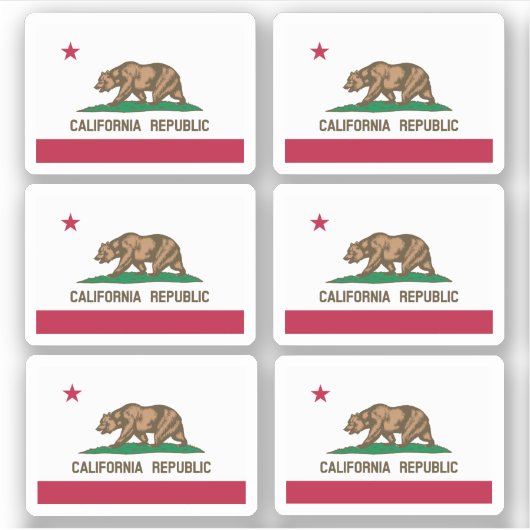Californische vlag, Amerikaanse staatsvlag Sticker (Voorkant)