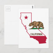 Californische vlag Beer Briefkaart (Voorkant / Achterkant)