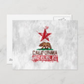 Californische vlag Beer in Painterly Style Briefkaart (Voorkant / Achterkant)