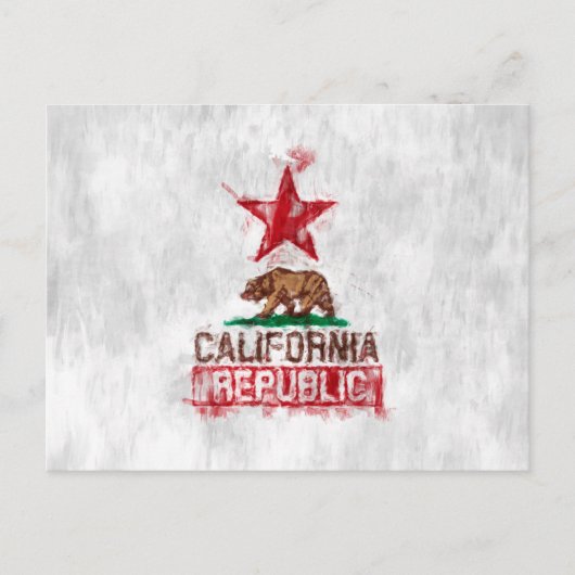 Californische vlag Beer in Painterly Style Briefkaart (Voorkant)