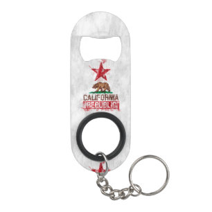 Californische vlag Beer in Painterly Style Mini Flessenopener