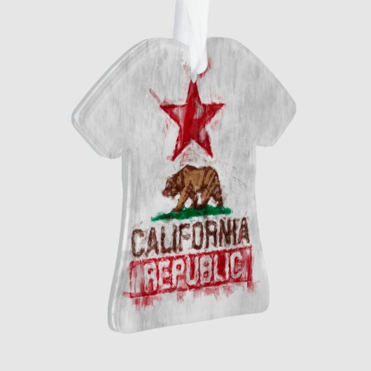 Californische vlag Beer in Painterly Style Ornament (voorkant)