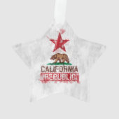 Californische vlag Beer in Painterly Style Ornament (achterkant)