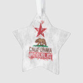 Californische vlag Beer in Painterly Style Ornament (voorkant)
