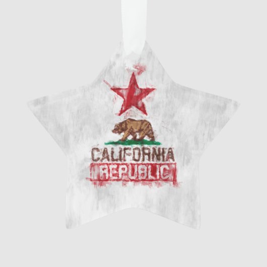 Californische vlag Beer in Painterly Style Ornament (voorkant)