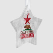 Californische vlag Beer in Painterly Style Ornament (voorkant)