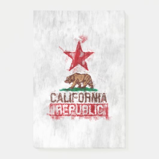 Californische vlag Beer in Painterly Style Post-it® Notes (Voorkant)