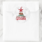Californische vlag Beer in Painterly Style Ronde Sticker (Tas)