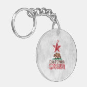 Californische vlag Beer in Painterly Style Sleutelhanger (Voorkant Links)