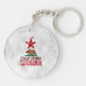 Californische vlag Beer in Painterly Style Sleutelhanger (Achterkant)