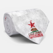 Californische vlag Beer in Painterly Style Stropdas (Opgerold)