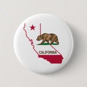 Californische vlag Beer Ronde Button 5,7 Cm (Voorkant)