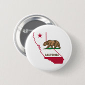 Californische vlag Beer Ronde Button 5,7 Cm (Voorkant /achterkant)