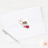 Californische vlag Beer Vierkante Sticker (Envelop)