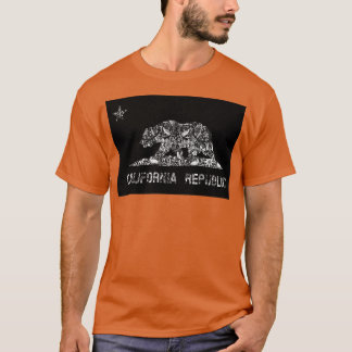 Californische vlag bloemenpatroon t-shirt