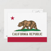 Californische vlag briefkaart (Voorkant / Achterkant)